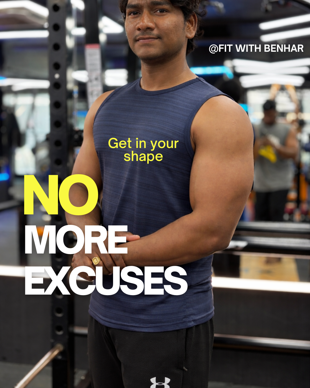 black neon yellow gym motivation instagram post